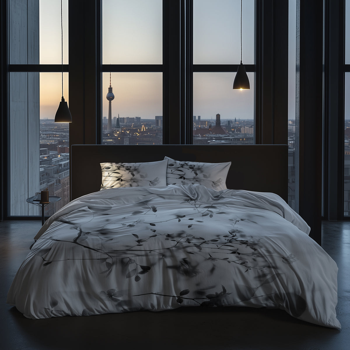 Heckettlane Dekbedovertrek Berta Dove Grey - 100% Katoen-Satijn