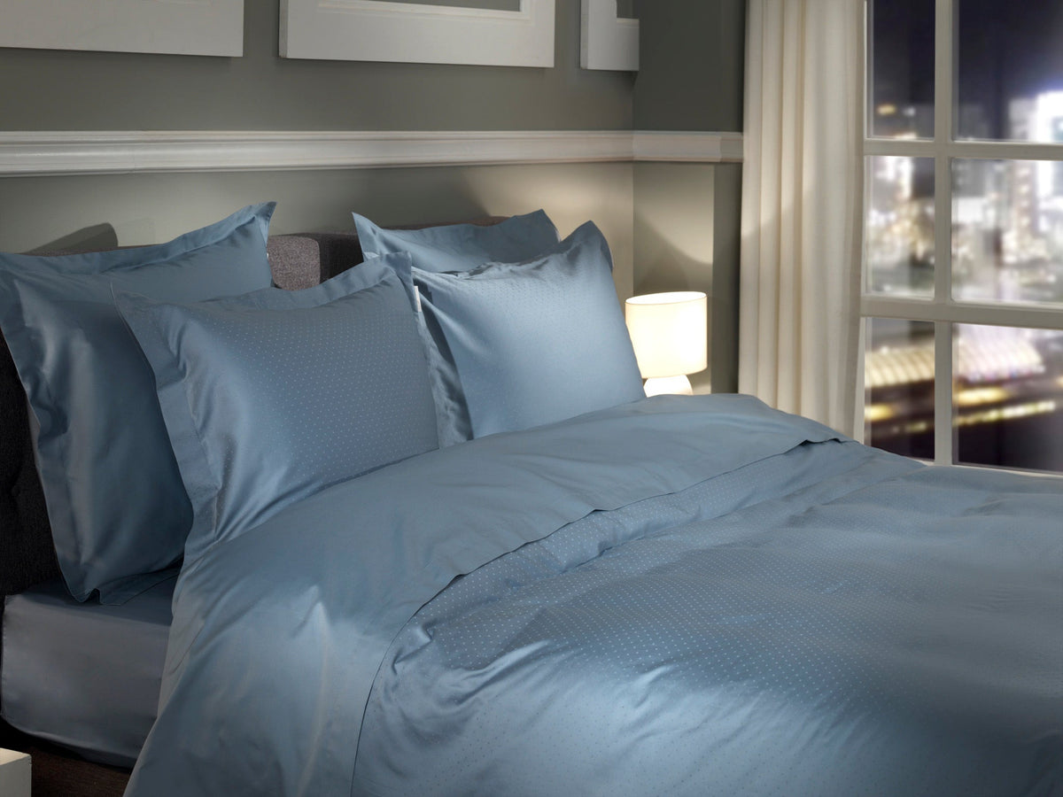 Heckettlane Dekbedovertrek Punto Colonial Blue - 100% Katoen-Satijn