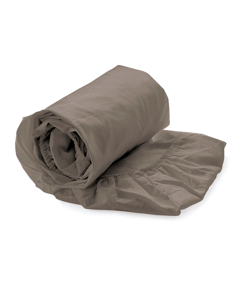 Heckettlane Hoeslaken Elementi Taupe Grey - 100% Katoen-Satijn