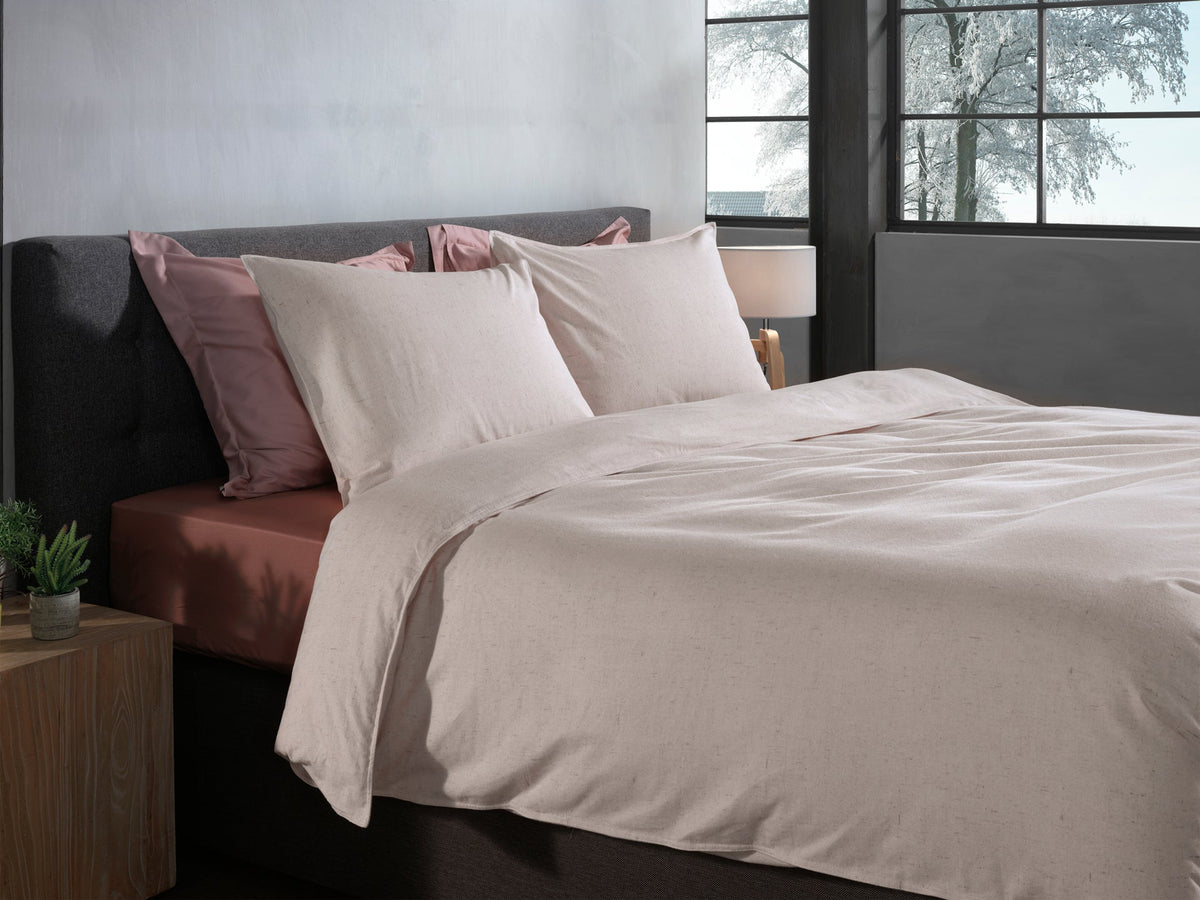 Heckettlane Dekbedovertrek Franela Desert Sand - 100% Katoen-Flanel